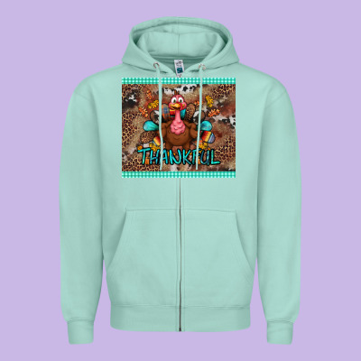 Thankful Tumbler Zipper Hoodie Designed By Bundleandbundleshop