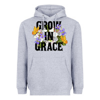 Heather Grey Grow In Grace Heavyweight Hoodie - LillyAllenDesigns