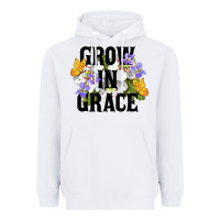 White Grow In Grace Heavyweight Hoodie - LillyAllenDesigns