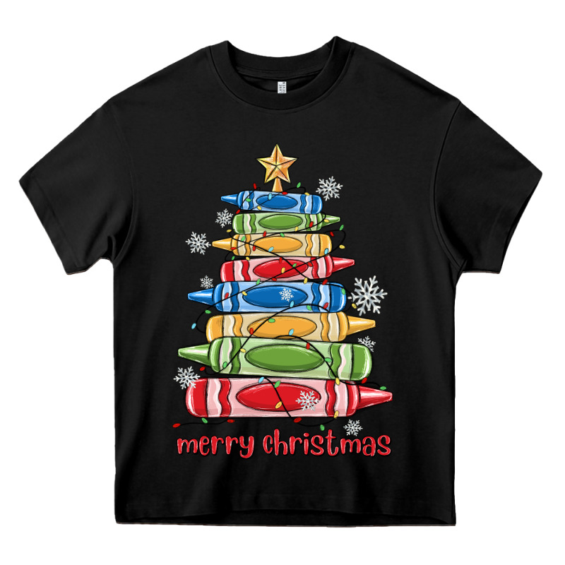 Crayons Tree Christmas Heavy Core Tee by MaliasSmallBusiness | Teevron
