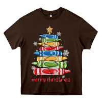 Chocolate Brown crayons tree christmas Heavy Core Tee - MaliasSmallBusiness
