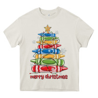Cream crayons tree christmas Heavy Core Tee - MaliasSmallBusiness