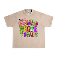 French Oak All Teacher Love Brains Urban Heavy Tee - texasbilliewilder