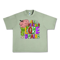 Oil Green All Teacher Love Brains Urban Heavy Tee - texasbilliewilder