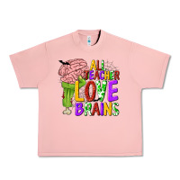 Salmon All Teacher Love Brains Urban Heavy Tee - texasbilliewilder