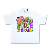 White All Teacher Love Brains Urban Heavy Tee - texasbilliewilder