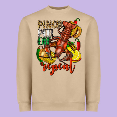Pinch Peel Eat Repeat Crawfish Heavyweight Sweatshirt Designed By Fadigitalartstudio