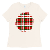 Bone Christmas Tartan Patch Ladies Tee - BundleAndBundleShop