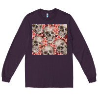 Plum skulls and flowers Long Sleeve Tee - TumblerDesignByShophia