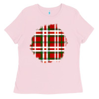 Christmas Tartan Patch Ladies Tee | Teevron