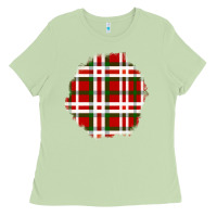 Matcha Christmas Tartan Patch Ladies Tee - BundleAndBundleShop