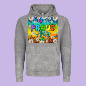 Lgbtq+ Proud Ally With Daisy Vintage Hoodie Designed By Nancycooperartshop