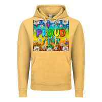 Vintage Mustard LGBTQ+ proud ally with daisy Vintage Hoodie - NancyCooperArtShop