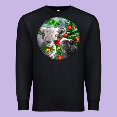 Christmas Southdown Baby Sheeps Premium Sweatshirt Designed By Lillyallendesigns