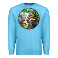 Ocean Blue christmas southdown baby sheeps Premium Sweatshirt - LillyAllenDesigns