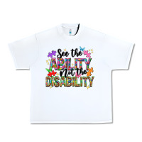 White see the ability not the disability Urban Heavy Tee - NancyCooperArtShop