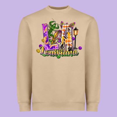 Louisiana La Mardi Gras Heavyweight Sweatshirt Designed By Fadigitalartstudio