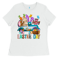 White Easter Day With Truck Ladies Tee - BundleAndBundleShop