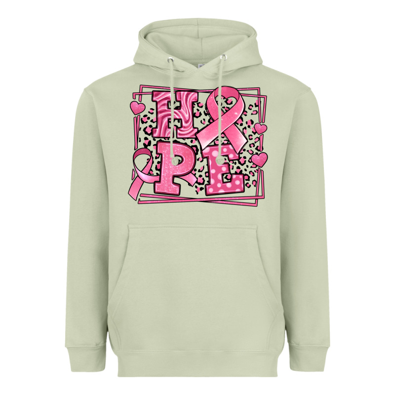 Hope Breast Cancer Awareness Ribbon Heavyweight Hoodie by LillyAllenDesigns | Teevron