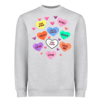 Heather Grey womens valentine candy heart valentines day vneck Heavyweight Sweatshirt - tuanDangUi