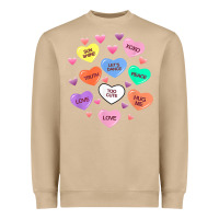 Mushroom womens valentine candy heart valentines day vneck Heavyweight Sweatshirt - tuanDangUi