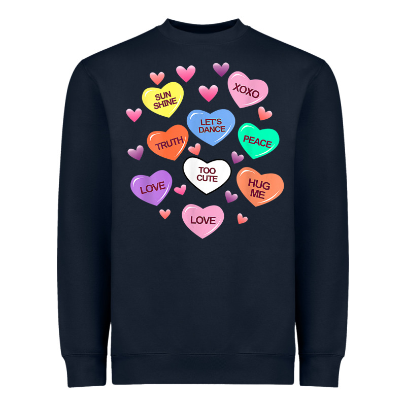 Womens Valentine Candy Heart Valentines Day Vneck Heavyweight Sweatshirt by tuanDangUi | Teevron
