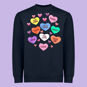 Womens Valentine Candy Heart Valentines Day Vneck Heavyweight Sweatshirt Designed By Tuandangui
