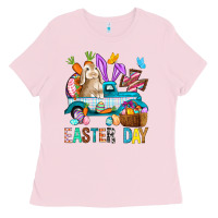 Bubblegum Pink Easter Day With Truck Ladies Tee - BundleAndBundleShop
