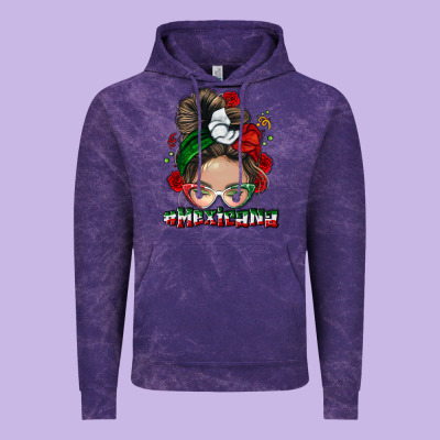 Mexicana Messy Bun Vintage Hoodie Designed By Nancycooperartshop