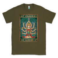 Army Green my chakras are aligned af vintage yoga meditation Classic Tee - tuanDangUi