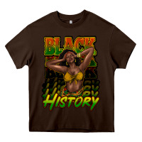 Chocolate Brown black history afro woman Heavy Core Tee - NancyCooperArtShop