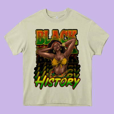 Black History Afro Woman Heavy Core Tee Designed By Nancycooperartshop