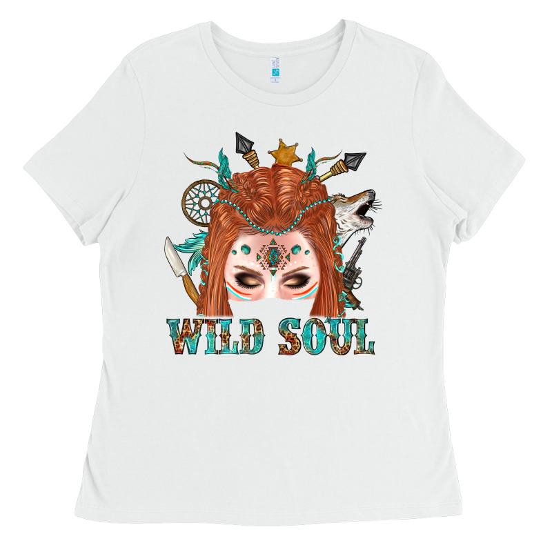 Western İndian Wild Soul With Braid Hair Woman Ladies Tee by BundleAndBundleShop | Teevron
