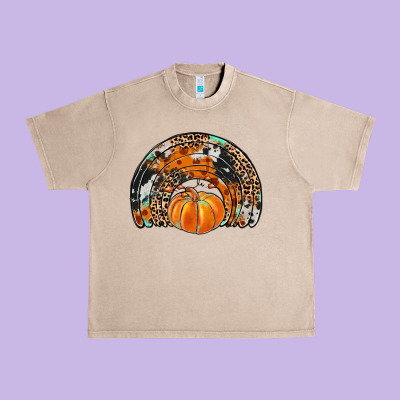 Western Pumpkin Fall Rainbow Urban Heavy Tee Designed By Jahusdesignshop