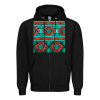 Black native american aztec seamless pattern 4 Zipper Hoodie - BundleAndBundleShop