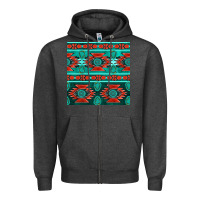 Charcoal Heather native american aztec seamless pattern 4 Zipper Hoodie - BundleAndBundleShop