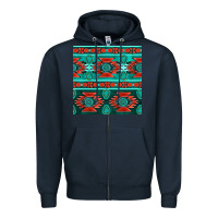 Navy native american aztec seamless pattern 4 Zipper Hoodie - BundleAndBundleShop