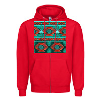Red native american aztec seamless pattern 4 Zipper Hoodie - BundleAndBundleShop