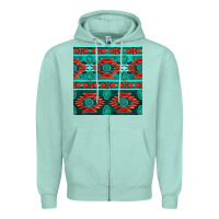 Seafoam native american aztec seamless pattern 4 Zipper Hoodie - BundleAndBundleShop