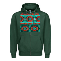Sports Green native american aztec seamless pattern 4 Zipper Hoodie - BundleAndBundleShop
