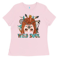 Western İndian Wild Soul With Braid Hair Woman Ladies Tee | Teevron