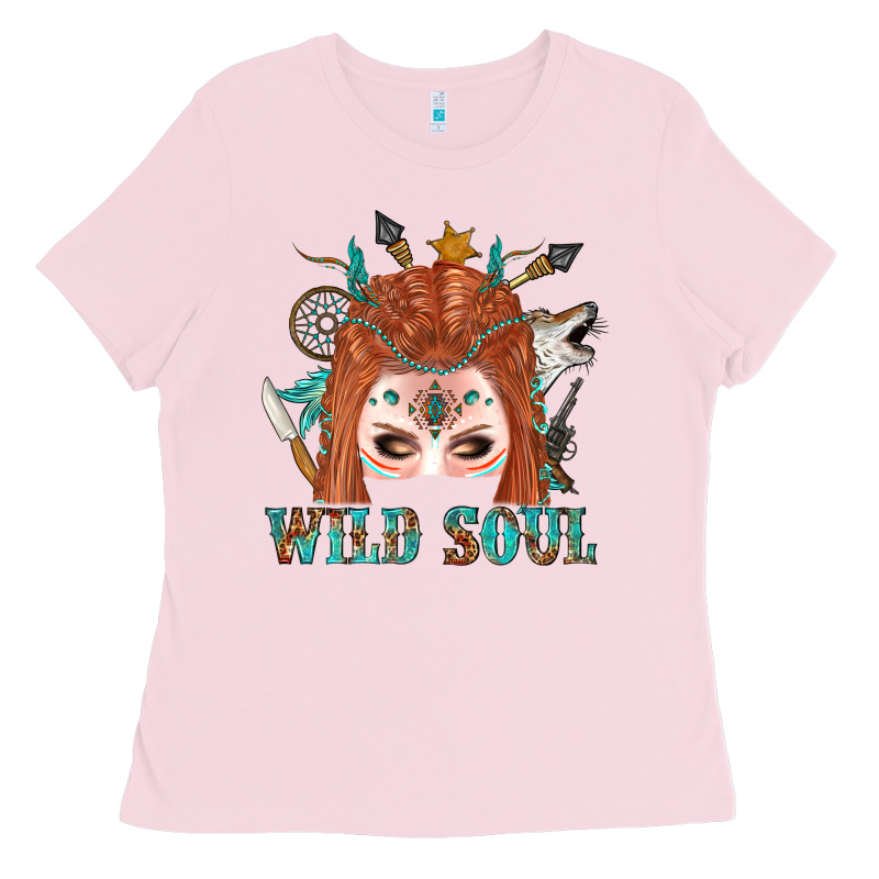 Western İndian Wild Soul With Braid Hair Woman Ladies Tee by BundleAndBundleShop | Teevron