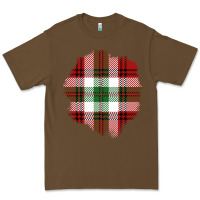 Cacao Christmas Tartan Patch Premium Tee - BundleAndBundleShop