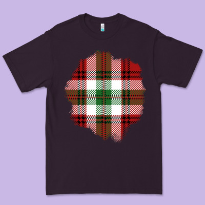 Christmas Tartan Patch Premium Tee Designed By Bundleandbundleshop