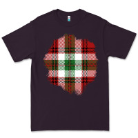 Plum Christmas Tartan Patch Premium Tee - BundleAndBundleShop