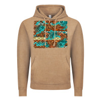 Vintage Coffee Leopard and Aztec Background Western Vintage Hoodie - texasbilliewilder