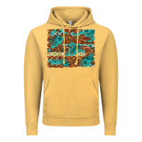 Vintage Mustard Leopard and Aztec Background Western Vintage Hoodie - texasbilliewilder