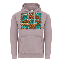 Vintage Zinc Leopard and Aztec Background Western Vintage Hoodie - texasbilliewilder