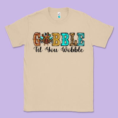 Gobble Til You Wobble Thanksgiving Turkey Classic Tee Designed By Ranaportraitstore
