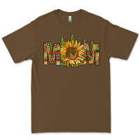 Cacao Western Mom With Sunflower Premium Tee - BundleAndBundleShop